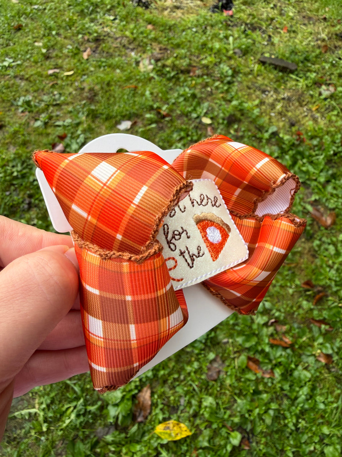 Just Here for the Pie Fall Hair Bow | 3.5”