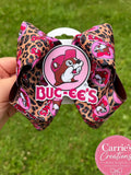 Buc-ee's Inspired Pink Leopard Grosgrain Boutique Hair Bow