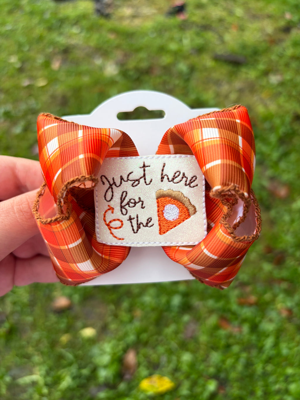 Just Here for the Pie Fall Hair Bow | 3.5”