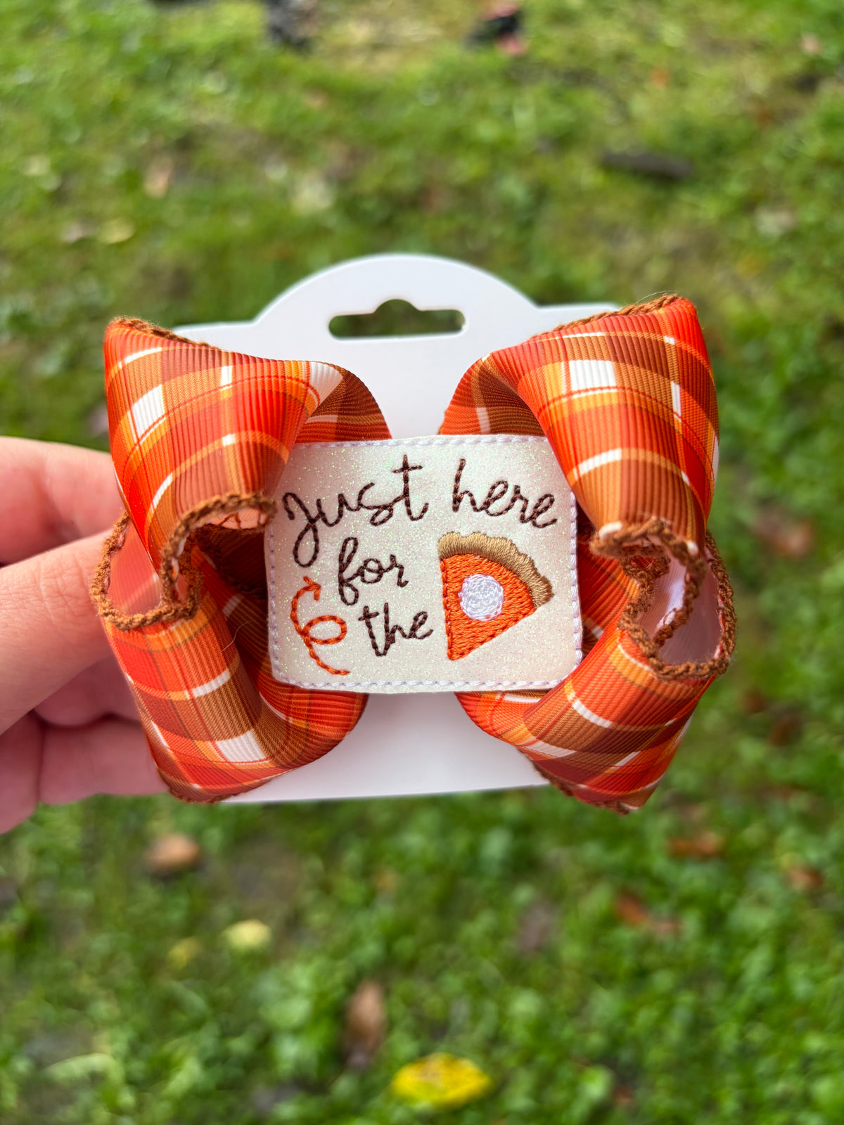 Just Here for the Pie Fall Hair Bow | 3.5”