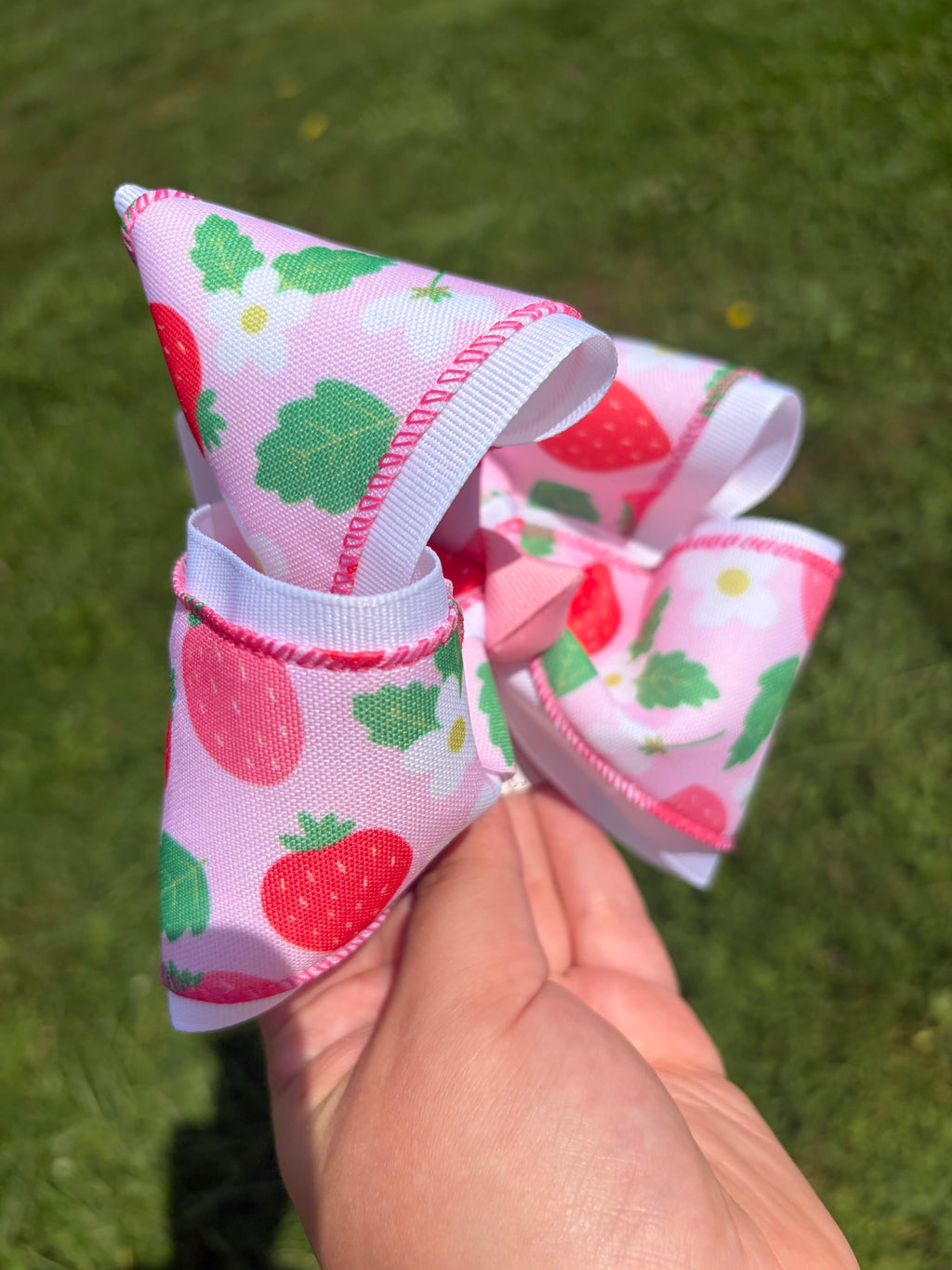 Sweet Strawberry Summer 4 Inch Boutique Hair Bow